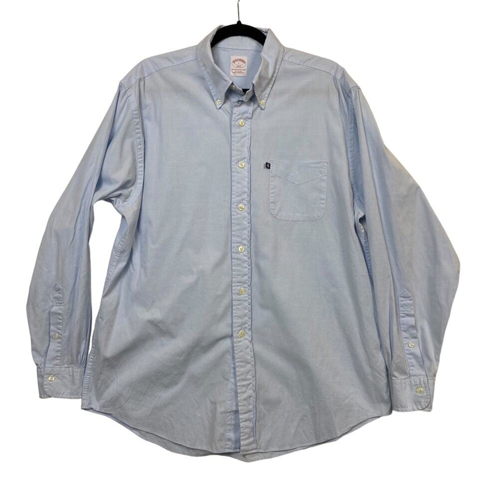 Brooks Brothers Light Blue Long Sleeve Button Down Oxford Shirt Preppy Large